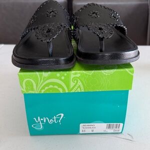 Black Beaming Sandals for Women